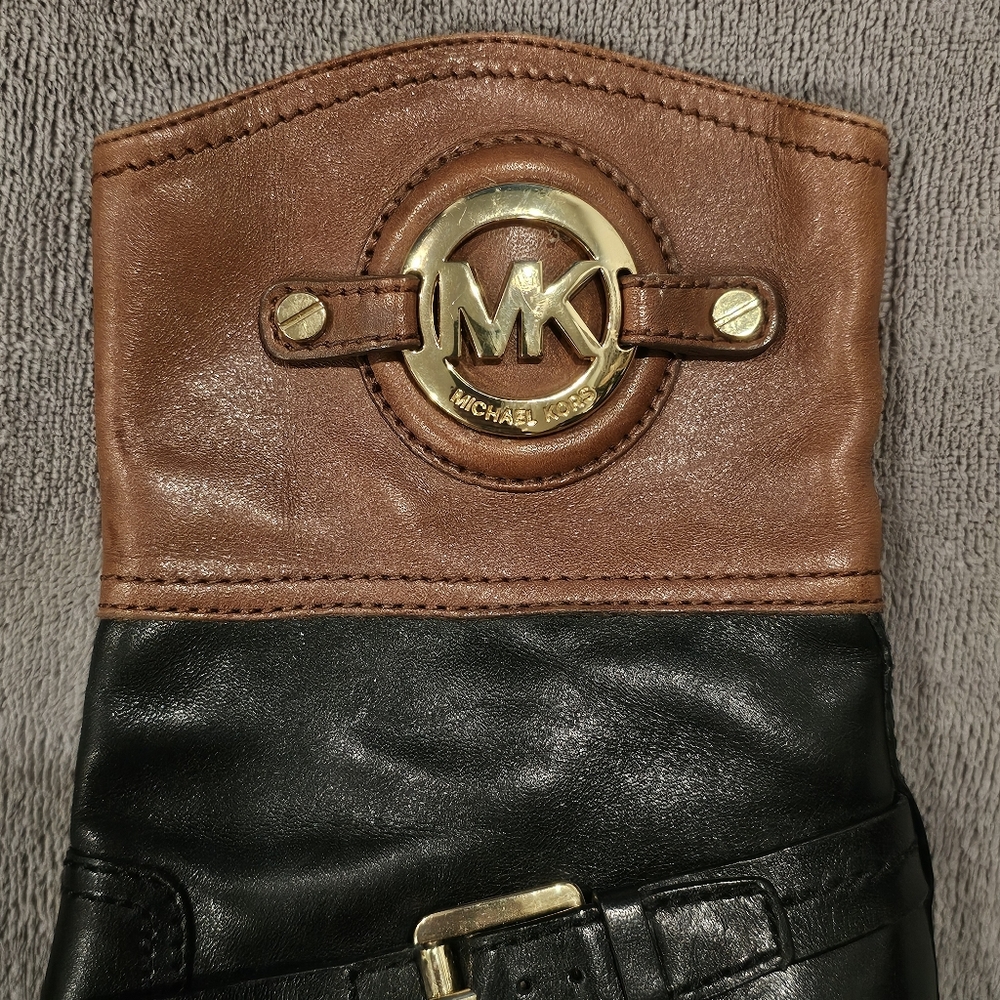 MICHAEL KORS black leather stockard 2-tone boots - Picture 4 of 11